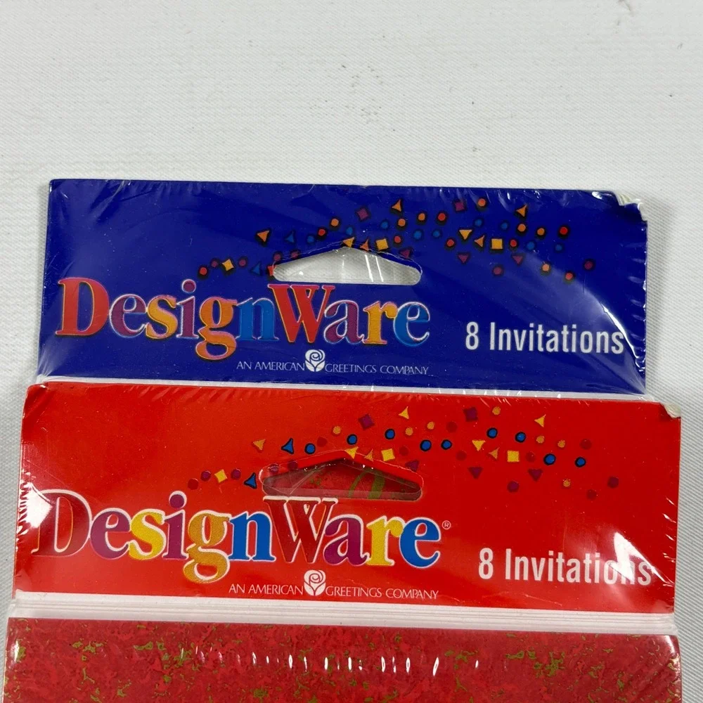 DesignWare Christmas Party Invitations 16ct Red Tree Poinsettia Vintage